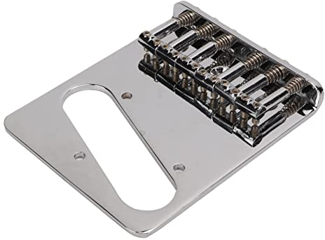 Electric Guitar Bridge,L Shape 6 Strings Saddle Fixing String Pull Plate Compatible with Telecaster Electric Guitar Performance Accessory Musical Instrument Accessories