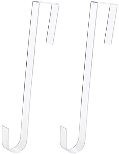BlingKingdom Lot de 2 crochets transparents de 30,5 cm pour couronnes de Noël pour portes intérieures et extérieures