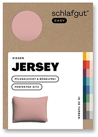 Schlafgut Easy Jersey Kissenbezug 60x80 cm Purple Mid mit 100% Baumwolle, superweicher & atmungsaktiver Kopfkissenbezug