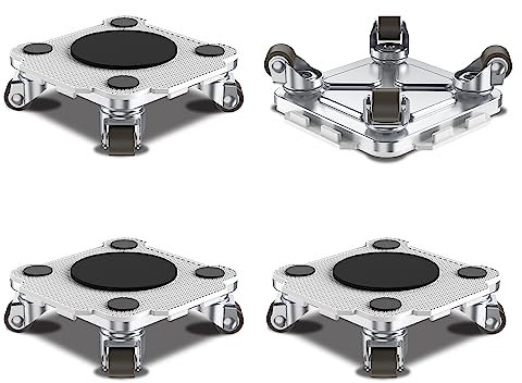 ONEON Set Pro per Spostamento Mobili 4-Pack con Carrelli Potenziati con Ruote Personalizzate in TPE - Trasporto di Mobili Pesanti Senza Sforzo (Grigio Chiaro: Solo 4 carrelli)