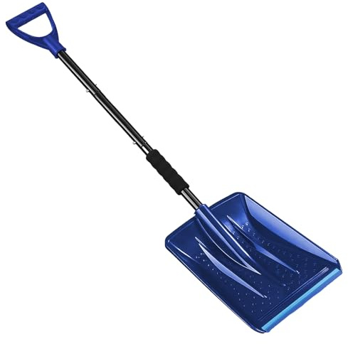 Erice Snow Shovel, 2024 Upgrade Large-Capacity Lightweight Aluminum Portable Snow Shovel, Blue