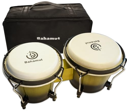 BAHAMUT 6+7 Wooden Bongo Drums for Adults Kids Beginners, Bongos with Bag