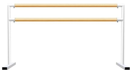 PPGE Home Tragbare Ballettstange, doppelte Tanzstange mit rutschfesten Füßen, freistehende Stretchstange für Erwachsene, Tanz, Dehnung, Ballett, Trainingsgerät (Farbe: Weiß, Größe: 100 cm)