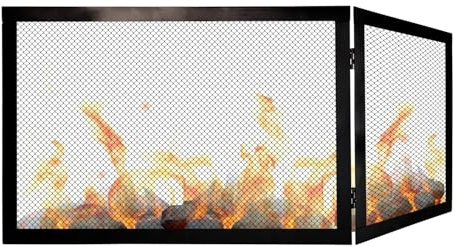 Parascintille Camino Angolare Reversibile 60x50x50 Modello DOLOMITE – Schermo Protettivo per Camino in Ferro Battuto, Design Elegante, Protezione Fuoco e Scintille - Griglia di protezione camino