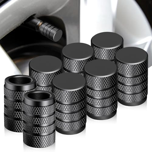 Dust Caps for Car Tyres Black 8pcs Tyre Valve Caps Aluminum Universal Wheel Cap With O Seal Ring Stem Dust Covers For Car Trucks Bikes Bicycles Motorbikes