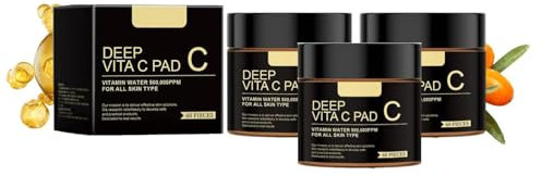 Vitamin C Brightening Cotton Pads, Deep Vita C Facial Pads, Vitamin C Toner Pads, Deep Hydration & Nourishment, Hydrating & Resurfacing, Pigmentation Care for Wrinkles Glow Hydration (3Pc)