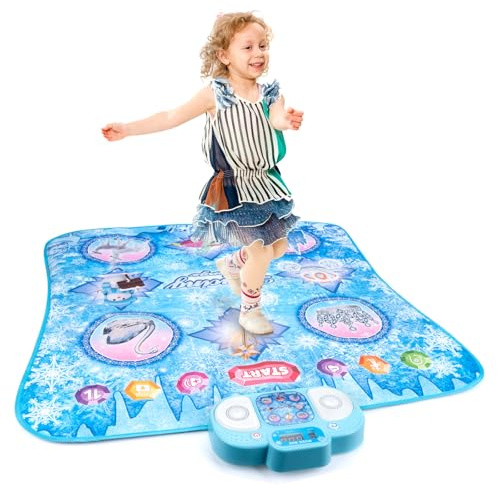 Souvik Tapis de Danse Fille, Tapis de Musical pour Enfants, 8 Boutons, 9 Niveaux de Difficulté, Musique Intégrée, 2 Modes(Défi&Mémoire), Cadeau d'anniversaire de Noël pour Garçons Filles de 3 4 5 6 7+