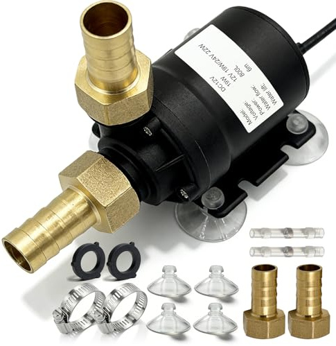 Pompa ad Acqua DC 12 V Mini Pompa Brushless 800 L/H Pompa Sommergibile 19 W Testa di Consegna 5 m Pompa Subacquea con Nucleo in Ceramica per Acquario, Fontana Solare, Piscina, Sistema di Circolazione