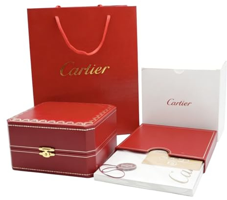 ROUREOX Scatola Orologi Rossa Testurizzata Finitura Stile Marocco Bordo Oro Cuscino Crema Griglia Singola per Cartier Ballon Bleu
