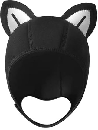 MotiveTech Capucha de Buceo, Gorro de Baño para Mujeres Y Hombres, Cómoda Capucha de Traje de Neopreno, para Uso Subacuático, Línea Negra en La Oreja