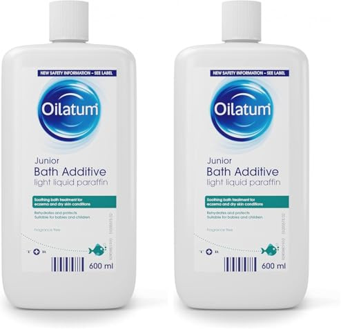Oilatum Junior, Treatment for Eczema & Dry Skin Conditions, Bath Additive, Protects Skin from Moisture Loss, Fragrance Free, Suitable for Babies & Children, 1 x 600ml (Pack of 2)