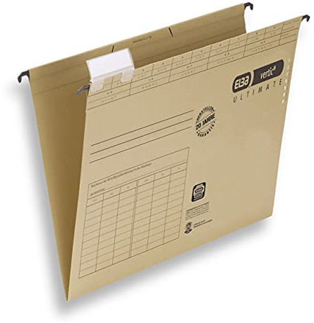 Elba Hängemappe vertic ULTIMATE, 25er Pack, DIN A4, Recycling-Karton, braun, 100331249, Naturbraun
