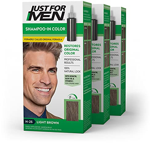 Just For Men Original Formula Men's Hair Color, Light Brown (Pack of 3)