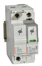 Parafoudre protection tableau principal T1 + T2 Iimp 12,5kA/pôle - 1P+N - 2 modules