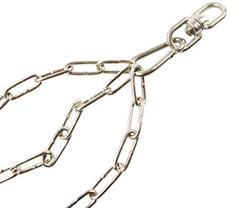 AKTIONA Edelstahl Kette + Seilwirbel für Grill bis Ø 150 cm + 4 Karabiner Grillrost V2A