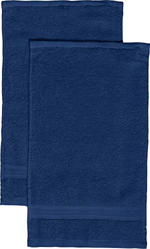 REDBEST Gästetuch 2er-Pack Chicago dunkelblau Größe 30x50 cm - saugstark, strapazierfähig, ideal für Reisen, Sport (weitere Farben)