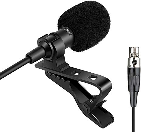 Sujeetec Micrófono de Solapa Compatible con Shure Transmisor inalámbrico - Unidireccional Condensador Mini Lavalier Micrófono - Enchufe Mini XLR TA4F