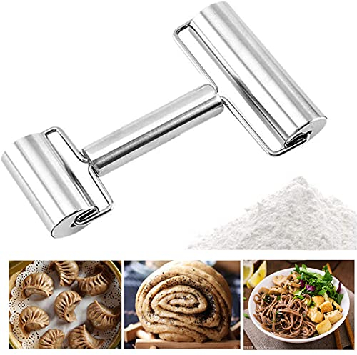 Acciaio Inox Rullo Per Pizza Doppio Rullo Per Pizza Rullo In Acciaio Inox Per Pizza Mattarello In Acciaio Inox Mattarello In Metallo Antiaderente Per Pizza, Dolci, Pasta Sfoglia E Pasta Frolla