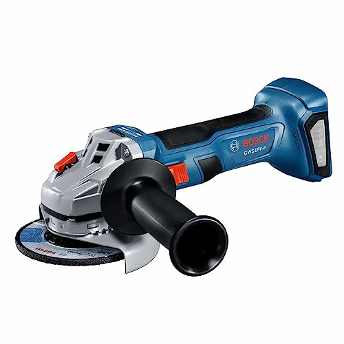 BOSCH GWS18V-8N 18V Brushless 4-1/2 in. Angle Grinder with Slide Switch (Bare Tool),Black/Grey/Blue