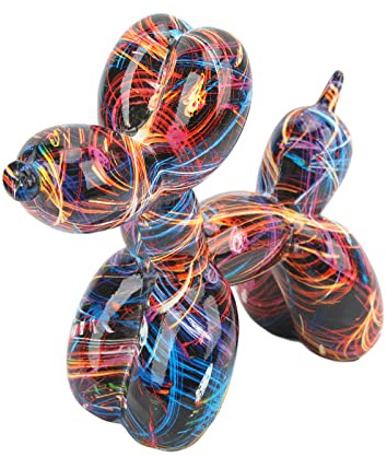 Globo Perro Escultura Hecho A Mano Rock Estilo Nórdico Colorido Resina Globo Perro Estatua Bar Jardín Decoración De Mesa