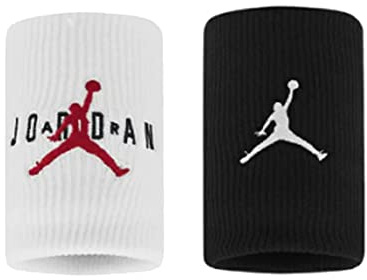 Nike Unisex – Erwachsene Jordan Jumpman Terry Wristband 2PK Gelenkband 2er, Black/White/Gym red, one Size
