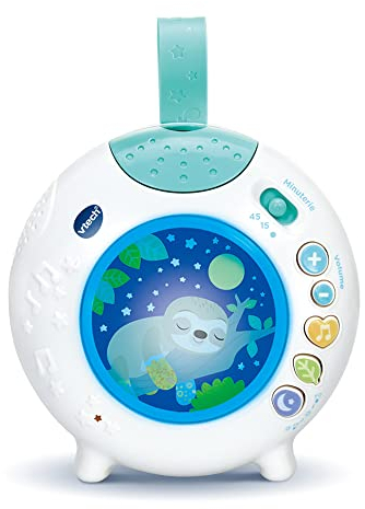 VTech - Lumi Veilleuse Nuit Enchantée Bleue, Veilleuse Bébé Musicale, Projection Lumineuse au Plafond, Musique Douce, Bruits Blancs et Sons de la Nature, Cadeau de Naissance - Contenu en Français