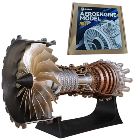 KAROON Turbofan Motormodell Bausatz, DIY Montage Funktionsfähiges Modell Eines Trent 900 Turbofan-Triebwerks, Mechanische Wissenschaft Spielzeug (150+PCS)