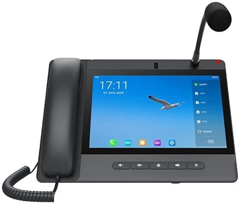 glowster Android IP-Telefon mit 20 Zeilen SIP, ideal für Geschäftskommunikation und Sprachverwaltung.