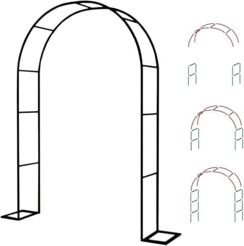 HSIRYAOHD Arche de jardin en métal belvédère robuste treillis large 120 cm 140 cm 180 cm 240 cm 350 cm arc de mariage rose décoration support ballon, L 1,8 m x H 2,2 m