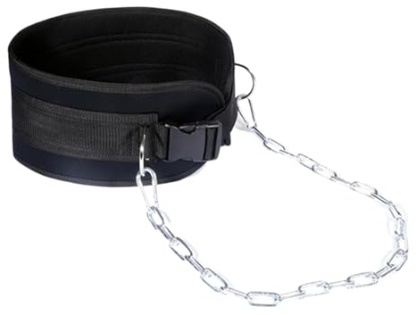 Ceinture de dip robuste avec chaîne | Ceinture de soutien dorsal stable avec chaîne en acier pour les exercices de musculation, les squats