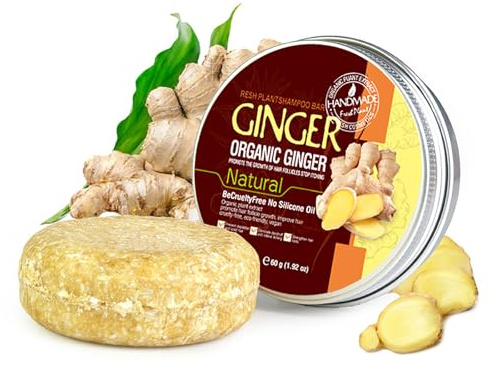 Vawolecy Sapone Shampoo allo Zenzero, pulizia profonda contro la caduta dei capelli e per il cuoio capelluto, promuove la crescita capillare