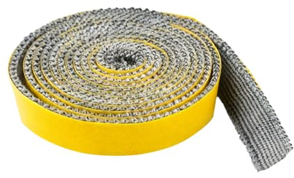 Guarnizione Stufa a Legna Auto-adesiva in Fibra di Vetro, Striscia Sigillante Resistente al Calore per Camino, Forno, Caminetti e Caldaie,Immune a Fumi e Perdite(3mm x 10mm x 2m)