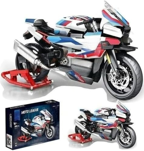 JUCYJULY Motorcycle Model Building Blocks Set, 988PCS Motorbike Building Kit, MOC Superbike Racing Construction Brick Toy Gift for Adult, Compatible with Major Brand