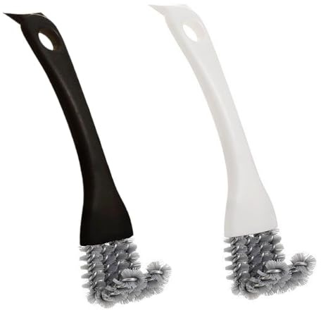 2 spazzole per griglia a forma di V, a doppia estremità, per la pulizia della griglia del barbecue, multifunzione, per la pulizia di scanalature e fessure, per cucina, barbecue, griglie da bagno