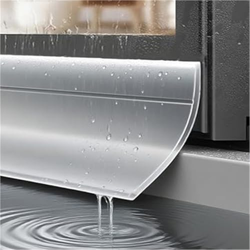 Transparent Rain Drip Guard, Self-Adhesive Weather Stripping for Doors and Windows, Rubber Rain Edge Protection