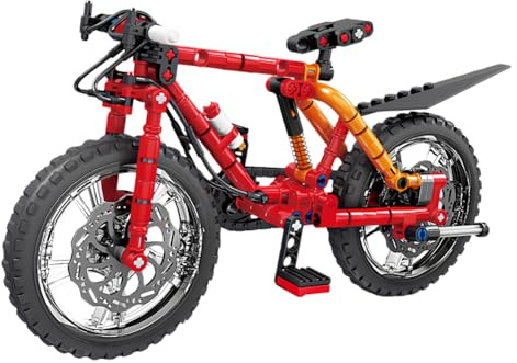 MGKEOUF Bicycle Building Blocks Model,Building Bricks Set,DIY Mountain Bike Building Set, Construction Kit Gift for Adults and Teens, Construction Toy Bike Home Office Decor (red)