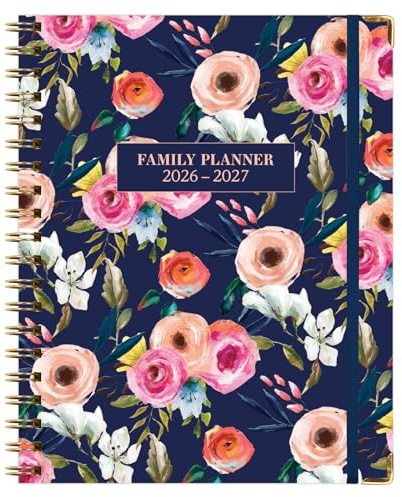 Organizzatore per pianificazione familiare, 21,6 x 28 cm, calendario settimanale e mensile (maggio 2026-giugno 2026). 5+ persone, pianificazione dei pasti, budget, monitoraggio delle abitudini