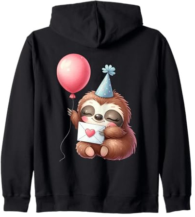 Busta a Forma di Cuore con Cappello a Palloncino e bradip Felpa con Cappuccio