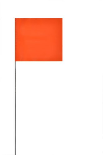 Swanson FOG30100 2-Inch by 3-Inch Marking Flags with 30-Inch Wire Staffs, Orange 100 Pack