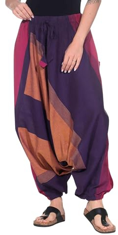Kunst und Magie Unisex Haremshose OneSize mehrfahrbig, Farbe:Purple/Lila, Größe:One Size