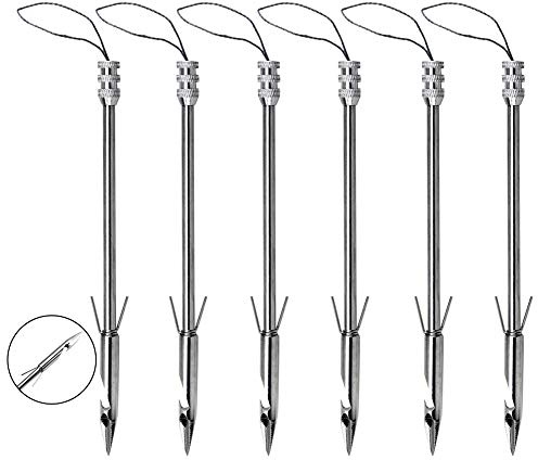XUPHINX Punte da Pesca, 6pcs Bowfishing Freccette per Caccia con Arco in Acciaio Inox Punta Punte per Caccia PRO Slingshot Catapult Target Game