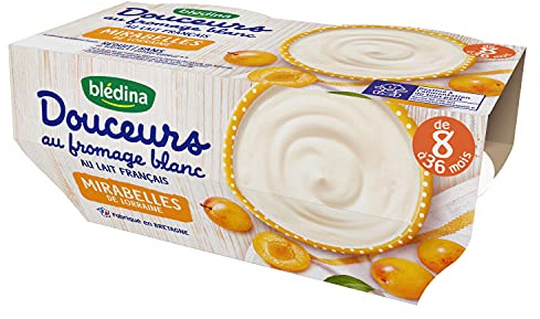 Blédina, Dessert au fromage blanc pour bébé, Dès 8 Mois, Mirabelles de Lorraine, 1x(4x100 g)