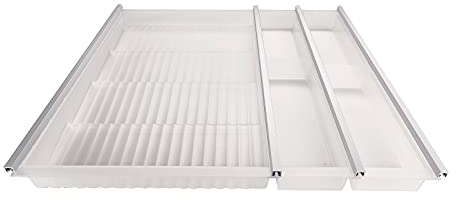 SOTECH Inserto de Especias Cuisio Blanco translúcido para Armario de 600 mm de Ancho, Profundidad 473 mm, Inserto de Cubiertos para cajones