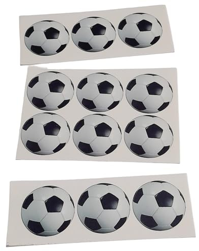 Cupcake Toppers Black & White Football Sport Edible Icing Round Cake Topper Decorations (12x Footballs)