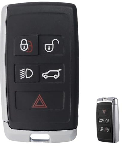 5 Buttons Key Fob Case Cover For Land Range Rover Discovery Sport Evoque Velar L405 Jaguar XF XJ Car Key Key Shell Cover (Car Key Case)