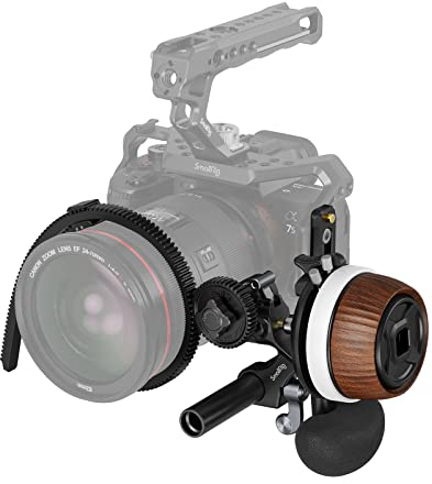 SMALLRIG F60 Modular Follow Focus with A/B Stops, allows Wide-range (0.6kgf-1.8kgf) Stepless Damping Adjustment, with 15mm Rod Clamp and Snap-on Gear Ring Belt for DLSRs and Mirrorless Camera -5163