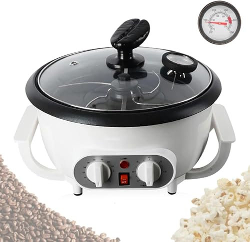 Torréfacteurs à café à Usage Domestique, capacité de 750 g, torréfacteur électrique Domestique avec thermomètre (0-250 ℃), réglage de la température (100-240 ℃), Pot antiadhésif