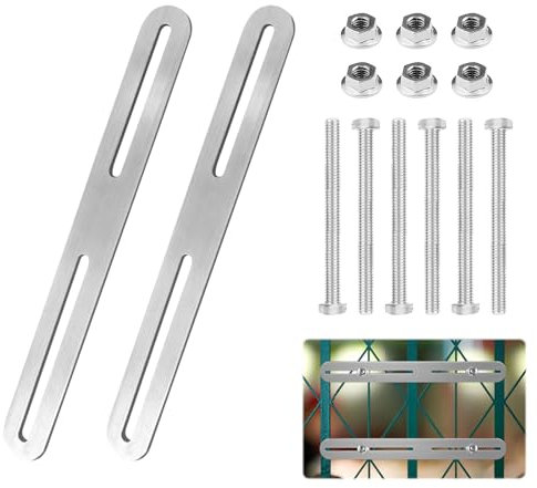 YEJAHY Kit de fixation pour boîte aux lettres de clôture, kit de fixation pour boîte aux lettres de clôture, avec 6 vis M5 et 6 écrous dentés M5-304
