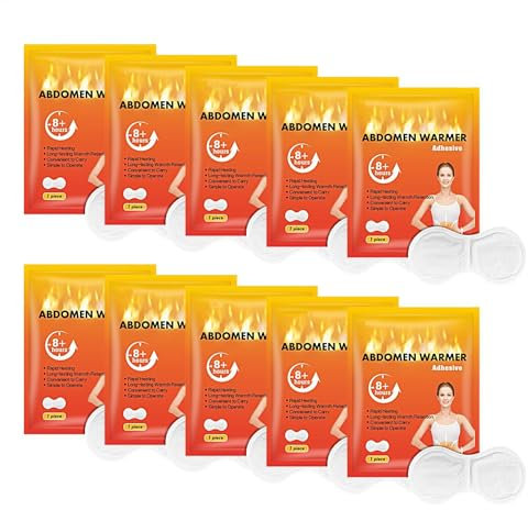 Self Adhesive Heat Plasters | Self Heating Waist Plasters - 10 x Heat Patches to Relieve Joint Discomfort, Reusable Waist Warmer Plasters