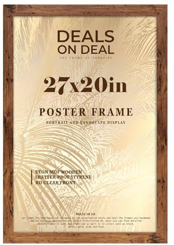 DEALS ON DEAL® Poster Frame 27x20 in Photo Picture Frame Jigsaw Puzzle | Mdf Wooden 27 x 20 in | for Home Office Livingroom-Rustic